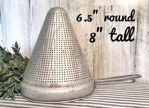 Farmhouse galvanized strainer scoop