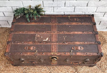 Load image into Gallery viewer, Amazing antique steamer trunk