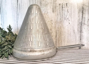 Farmhouse galvanized strainer scoop