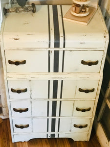 Vintage Waterfall Grain Striped Chest of Drawers