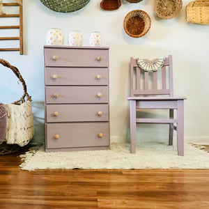 Adorable Kid’s Chest of Drawers with Matching Chair