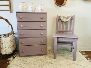 Adorable Kid’s Chest of Drawers with Matching Chair