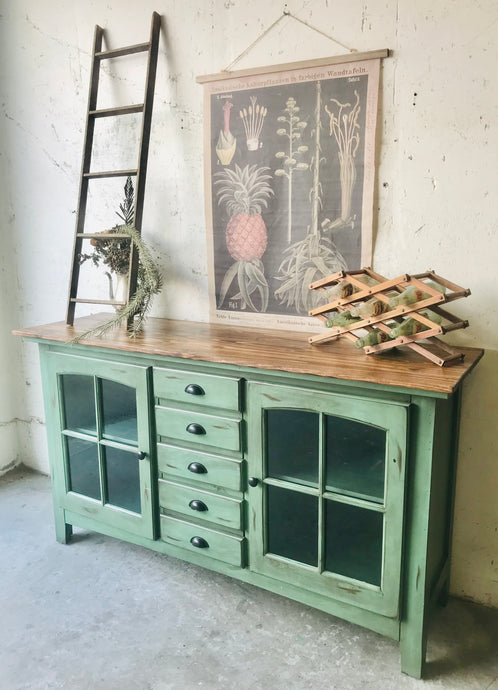 Stunning Turquoise TV Console Cabinet or Buffet