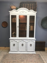 Load image into Gallery viewer, Pretty Vintage Lighted China Cabinet