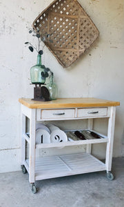 Beautiful Chippy Rolling Kitchen Island