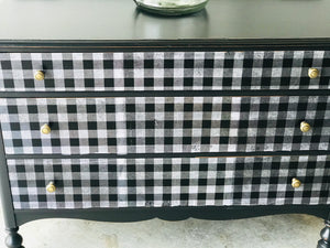 Amazing Antique Buffalo Check Dresser