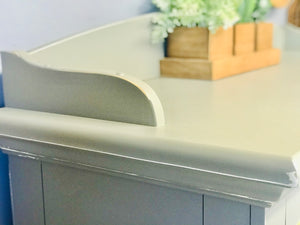 Beautiful Gray Lighted Hutch