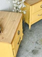 Load image into Gallery viewer, Vintage Faux Bamboo Nightstand or End Table Set