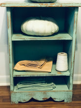 Load image into Gallery viewer, Chippy Mint Washstand Dresser &amp; Shelf Set