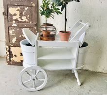 Load image into Gallery viewer, Pretty Vintage Rolling Tea or Garden Cart