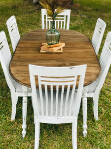 Large Farmhouse Dining Table w/6 Chairs