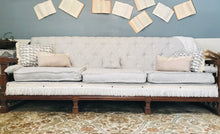 Load image into Gallery viewer, Gorgeous Vintage Tufted Sofa with Wood Frame
