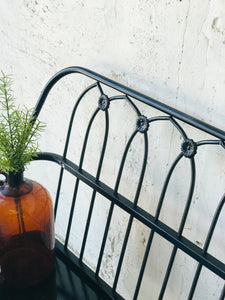 Beautiful Black Metal & Wood Bench