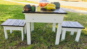 Adorable Mini Farmhouse Toddler Table & Stools