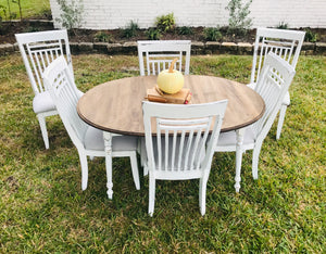 Large Farmhouse Dining Table w/6 Chairs