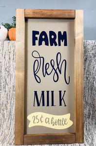 Farm fresh milk sign