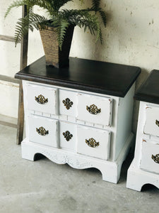 Chunky Vintage Farmhouse Nightstand Set