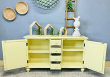 Load image into Gallery viewer, Adorable Modern Farmhouse Yellow Storage Cabinet