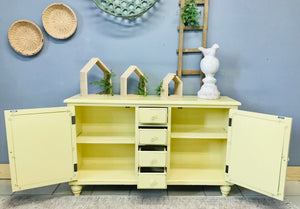 Adorable Modern Farmhouse Yellow Storage Cabinet