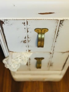 Vintage Waterfall Vanity & Upholstered Seat