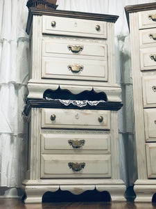 Beautiful Tall Boy Chest of Drawers and Nightstand Set