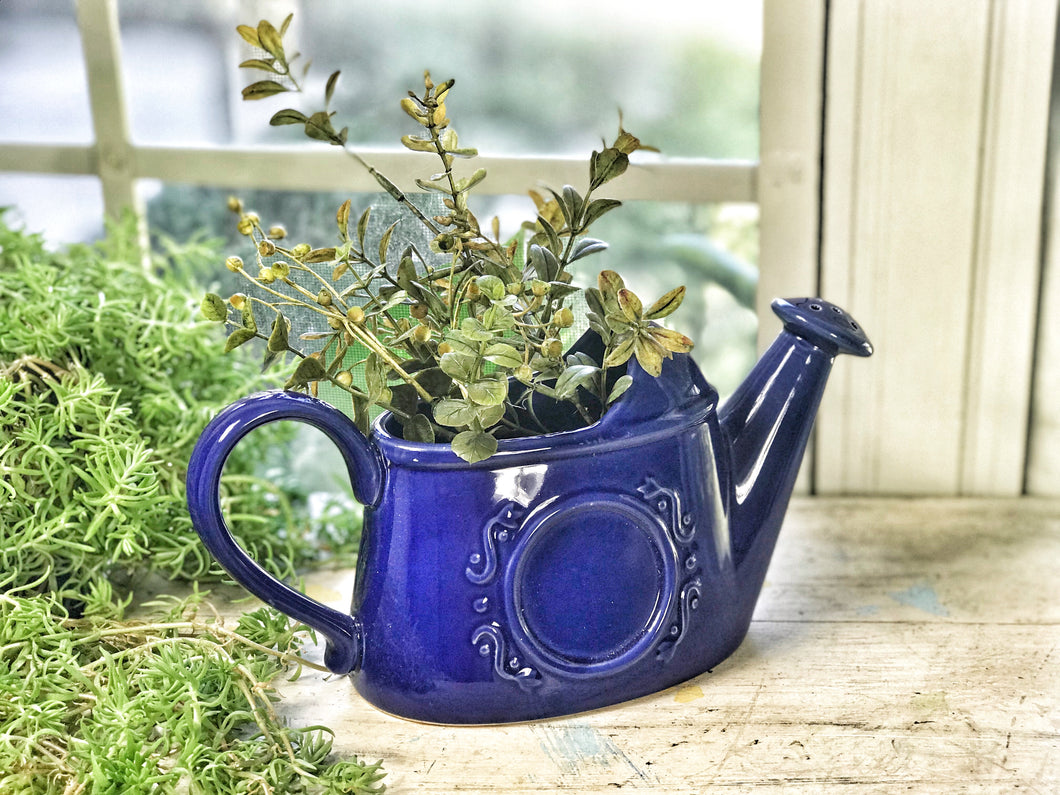 Vintage glazed ceramic planter