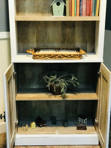 Beautiful Neutral Farmhouse Bookcase