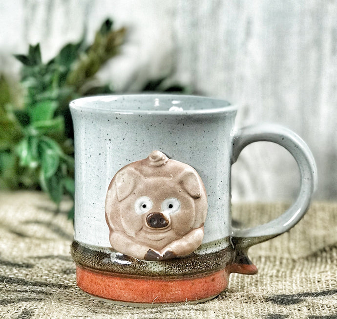 Piggy clay mug