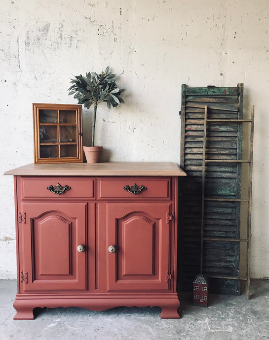 Beautiful Primitive Look Credenza, Small Buffet, or Coffee Bar