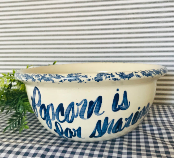 Vintage Crock Popcorn Bowl