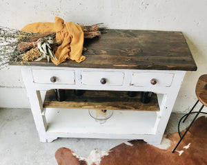 Beautiful Farmhouse Entryway Table or Coffee Bar