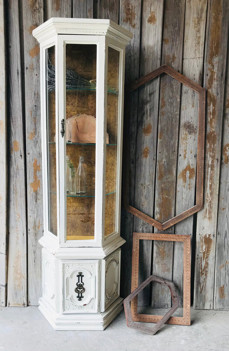 Vintage Narrow Curio Cabinet