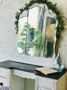 Gorgeous Revamped Antique Vanity & Bench Seat