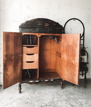 Load image into Gallery viewer, Unique Antique Wardrobe with Vintage Typography Design