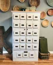 Load image into Gallery viewer, Unique Industrial Farmhouse Faux Apothecary Cabinet