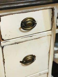 Pretty Vintage Wood Desk & Chair