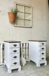 Pretty Repurposed Farmhouse Nightstand Set (2)