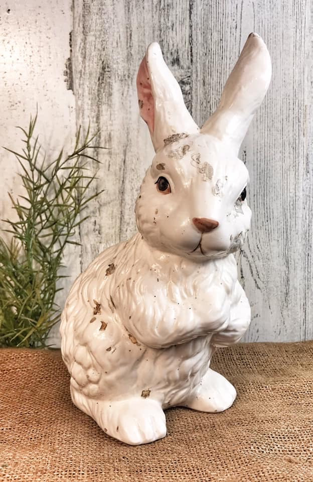 Spring: Weathered Ceramic Bunny
