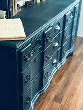 Load image into Gallery viewer, Beautiful Vintage Blue Long Dresser or Buffet