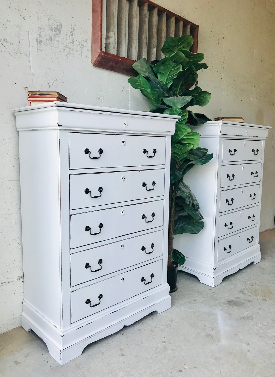 Pretty Modern Farmhouse Chest of Drawers (single or pair)