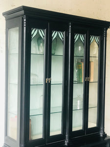 Classy Vintage Black China Cabinet