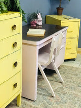 Load image into Gallery viewer, Awesome Yellow Metal Vintage Rolling File Cabinet