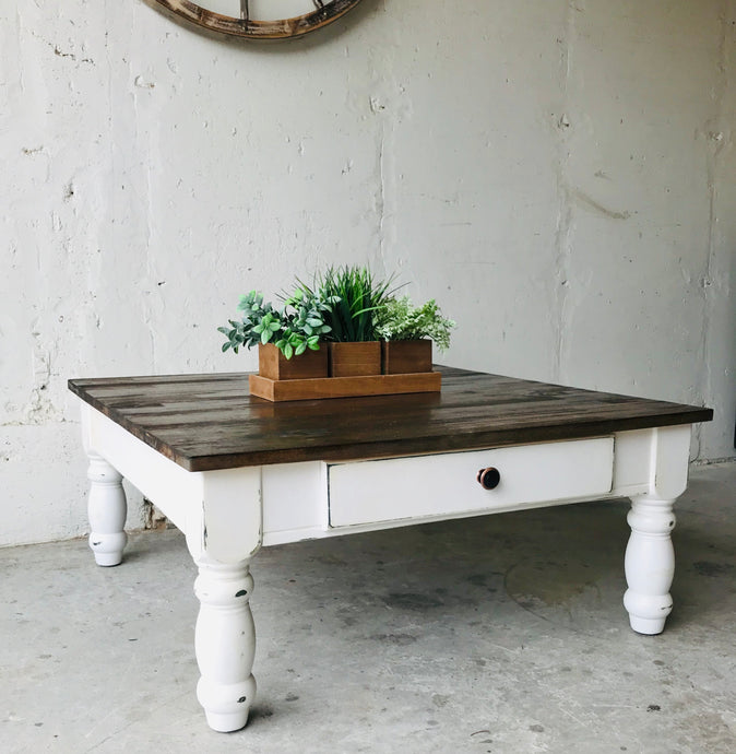 Chunky Farmhouse Square Coffee Table