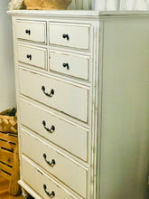 Load image into Gallery viewer, Beautiful Tall Boy Shabby Chic Chest of Drawers