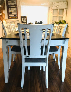 Perfect Large Farmhouse Table with 6 Chairs & Leaf