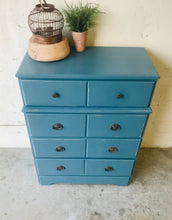 Load image into Gallery viewer, Pretty Blue Vintage Chest of Drawers