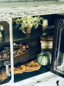 Gorgeous Ornate Antique Lighted China Cabinet