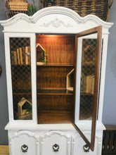 Load image into Gallery viewer, Pretty Vintage Lighted China Cabinet