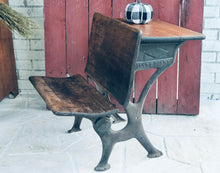 Load image into Gallery viewer, Antique Wood &amp; Cast Iron School Desk