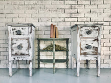 Load image into Gallery viewer, Vintage Repurposed Vanity Set of Nightstands (2)